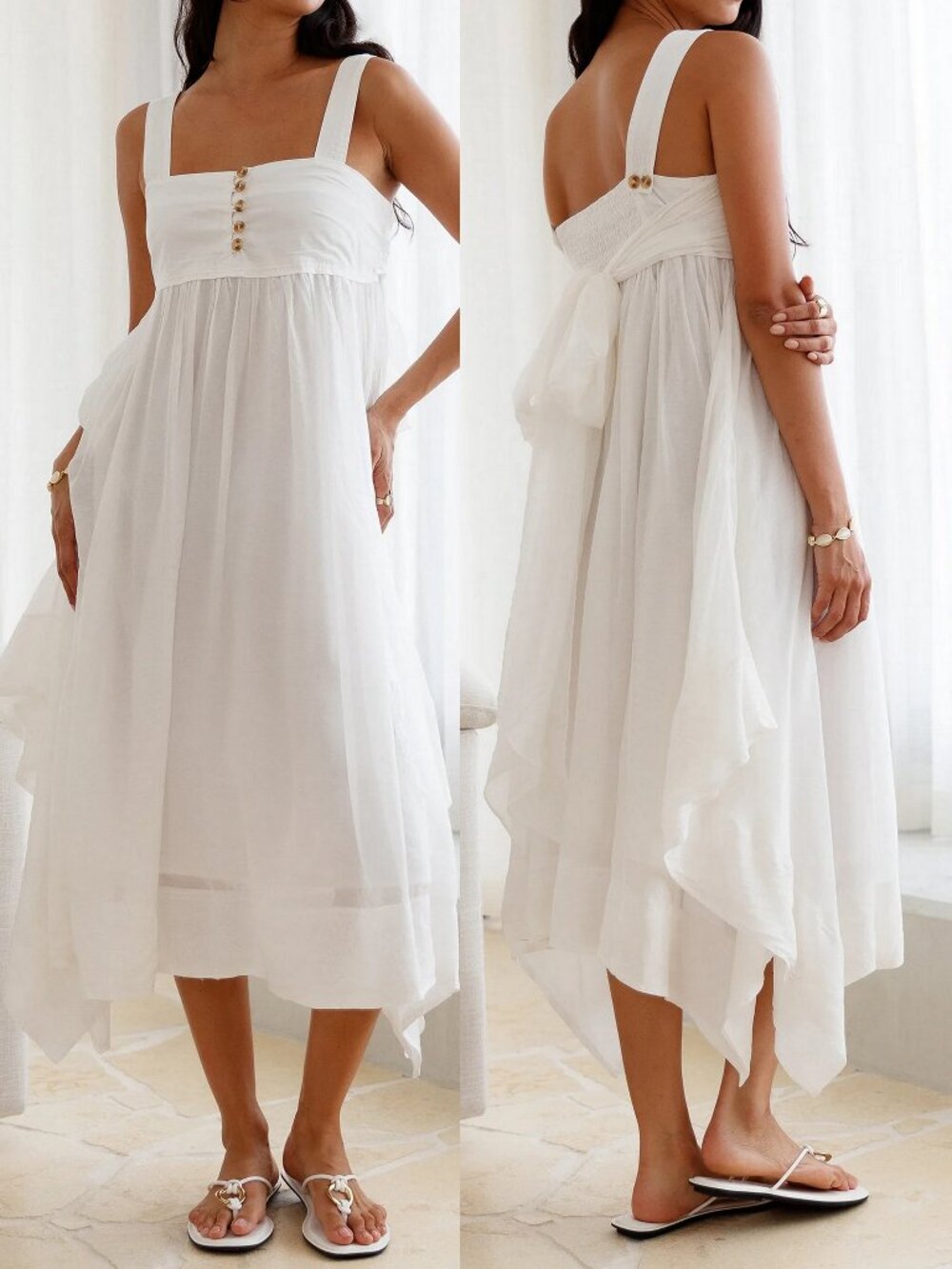 Sofie The Label Restful Escape Handkerchief Hem Sleeveless Midi Dress